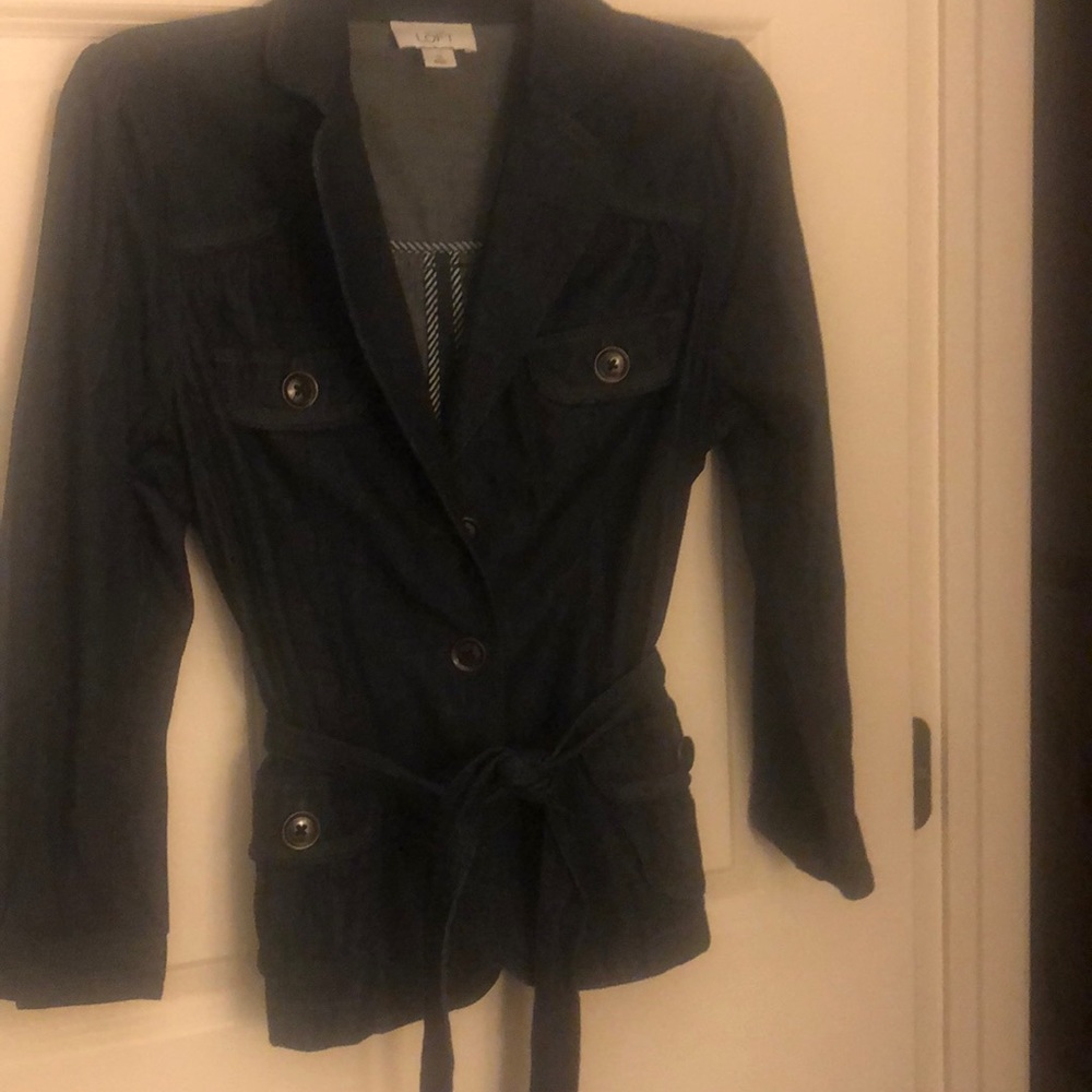 Loft belted jean jacket